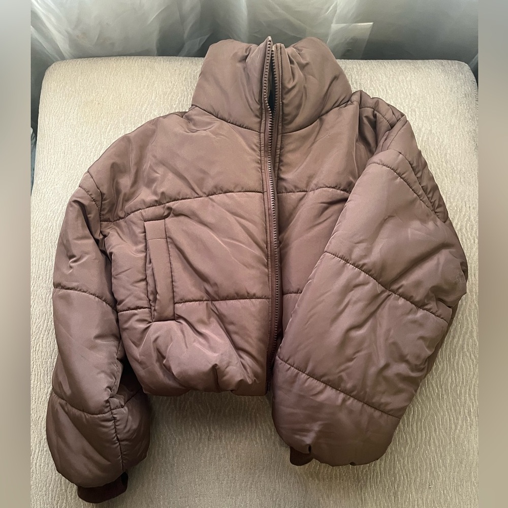 SHEIN Chocolate Brown Puffer Jacket